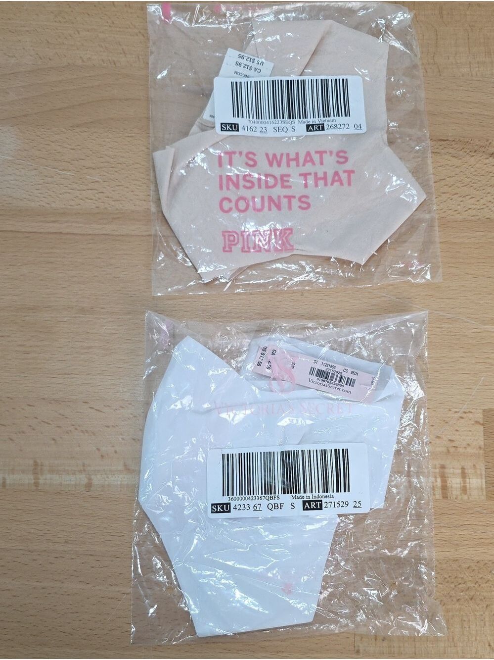 PINK Victoria's Secret Girls' - Light Pink & White Small 2pc